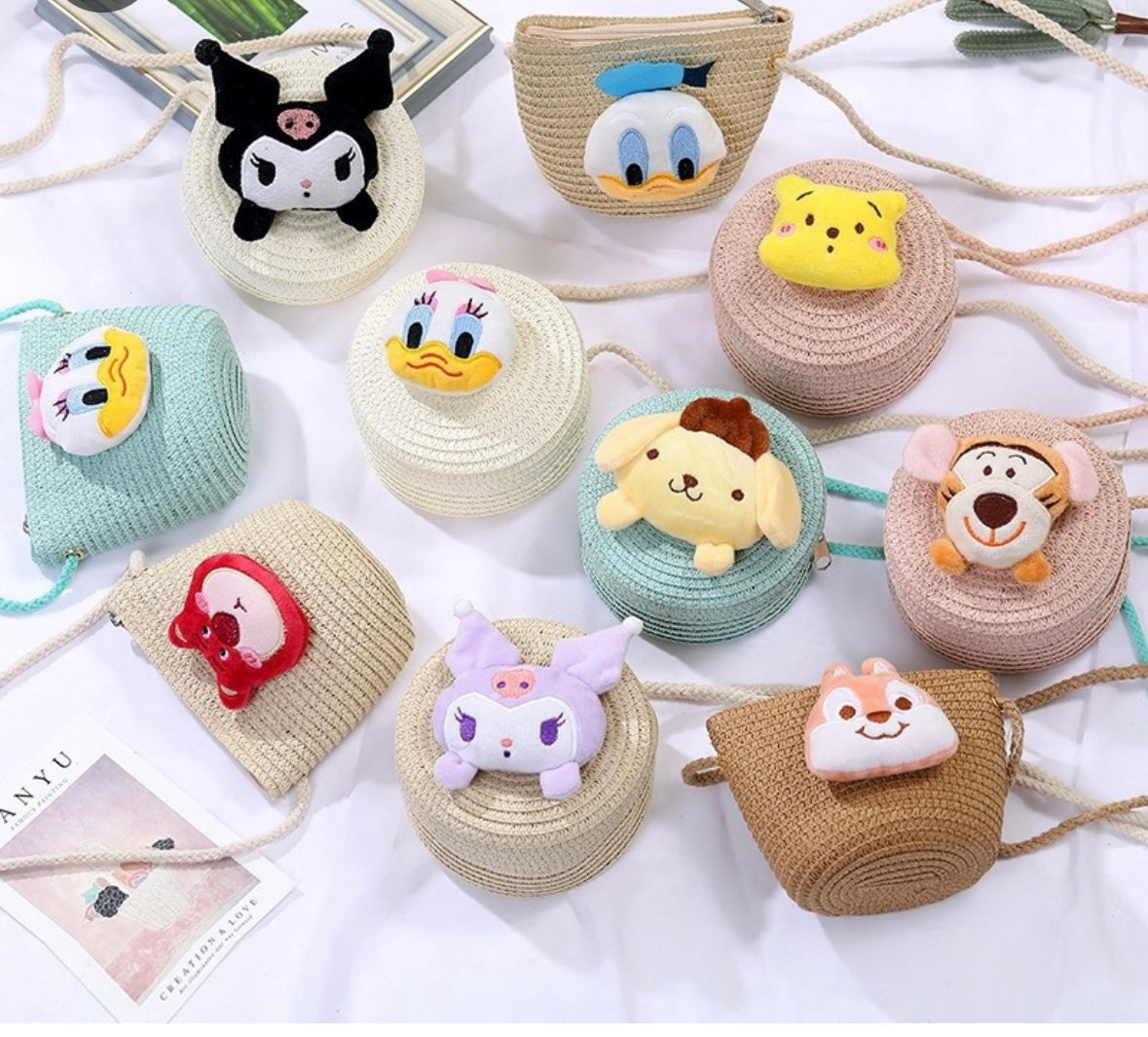 Kids Jute Sling Bag (Circle 3D) (Random Design)